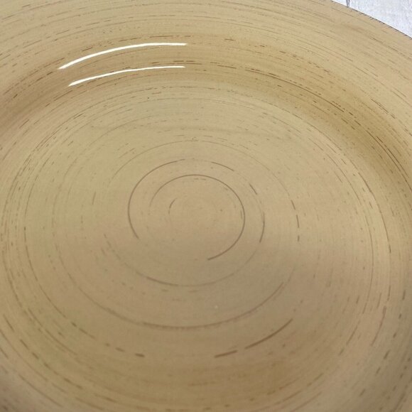 Tag Ltd SONOMA TAN Swirl Rustic Brown Edge Ironstone 11" Dinner Plates Set of 3 - Picture 10 of 16